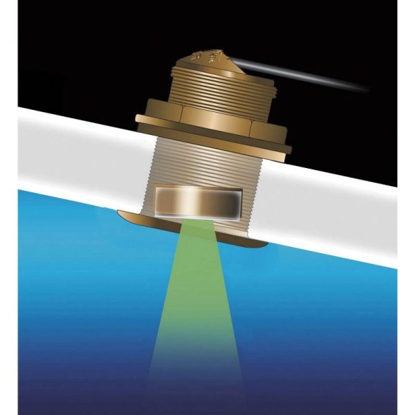 AIRMAR Tilted Element B175C 1 kW 130 to 210 kHz High Bronze Fixed 12 deg Tilted Chirp-Ready Through-Hull Depth and Temperature Transducer | B175C-12-H