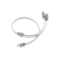 CLARION Twisted-Pair Marine Audio Y-Adaptor w/ Molded Connectors- 1 male plug/2 female jacks | 92799