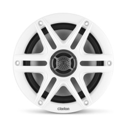 CLARION 6.5-inch Coaxial Marine Speakers, 30W RMS power handling, 1/2-inch (13 mm) polymer dome tweeter *Includes White & Black Sport Grilles | 92610