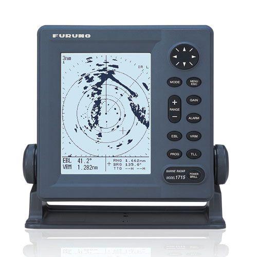 FURUNO 12 to 24 VDC 2.2 kW 24 nm 24 rpm Radar System with 7 in Monochrome LCD Display and 18 in Radome | 1715