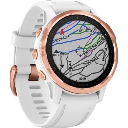 GARMIN fenix 6S Pro, Rose Gold-tone with White Band Smart Watch | 010-02159-10