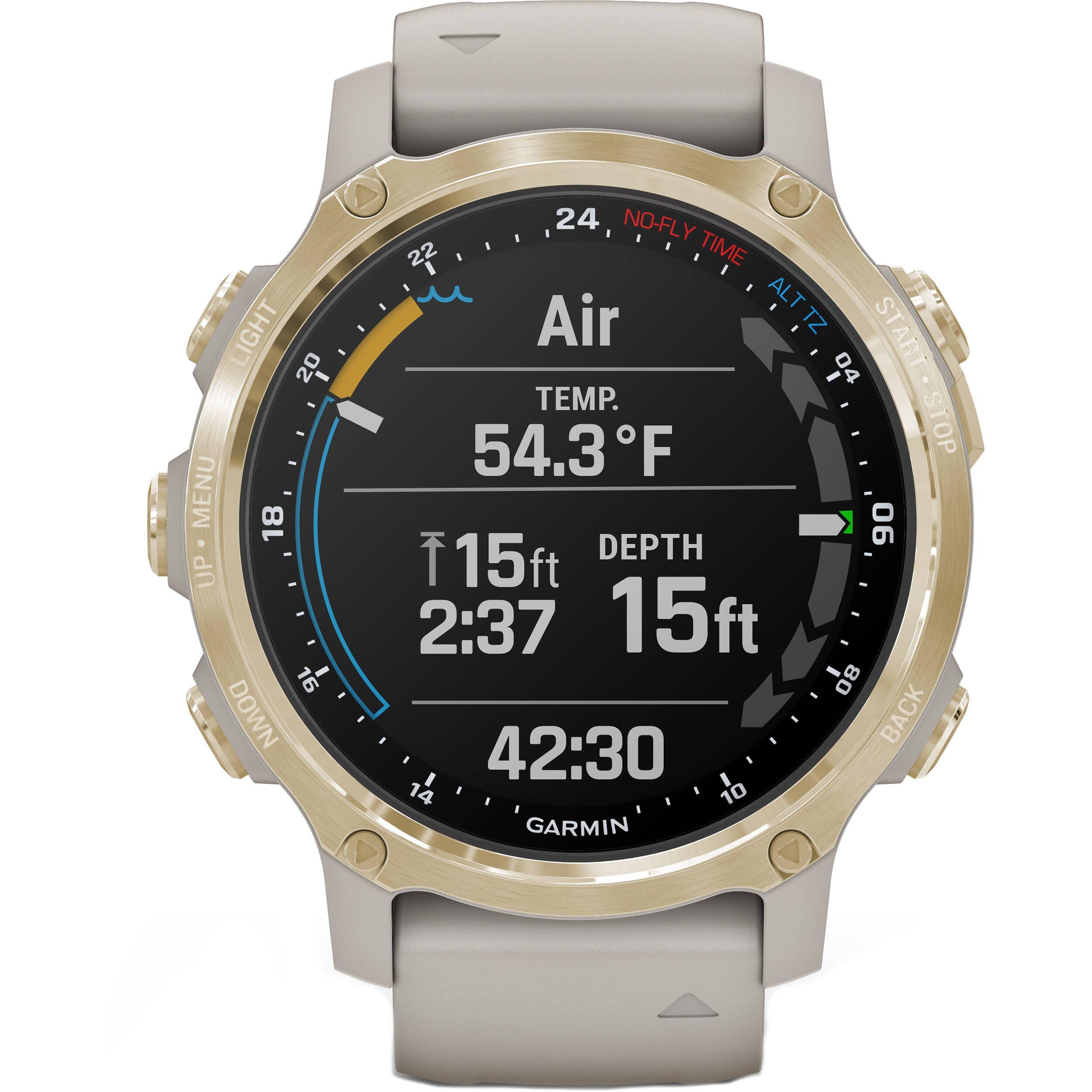 GARMIN Descent Mk2S, Light Gold with Light Sand Silicone Band Smart Watch | 010-02403-00
