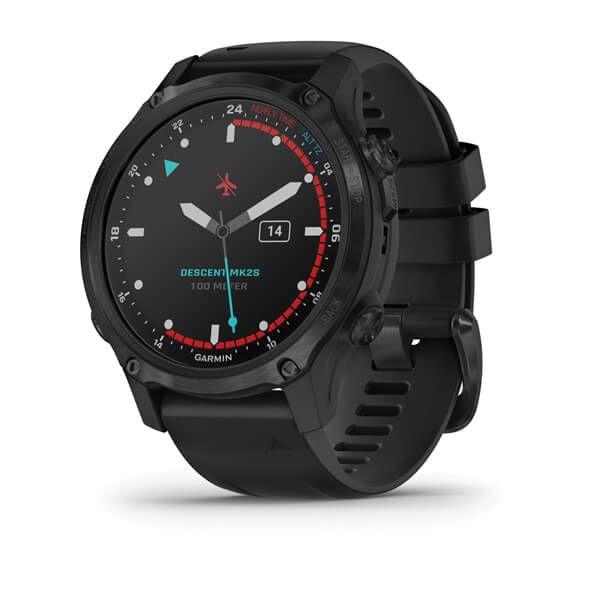 GARMIN Descent Mk2S, Carbon Gray DLC with Black Silicone Band Smart Watch | 010-02403-03