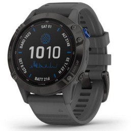 GARMIN fenix 6 - Pro Solar Edition, Black with Slate Gray Band Smart Watch | 010-02410-10