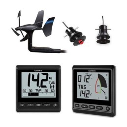 GARMIN GNX 4 in Monochrome LCD Display IPX6 and IPX7 Flat or Flush Mount Wireless Sail Pack with 43 mm Transducer, GNX Wind Instrument and GNX 20 Instrument|010-01616-30