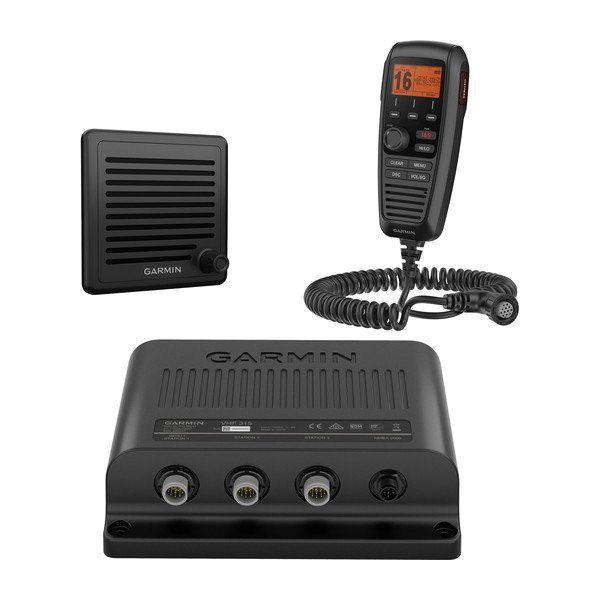 GARMIN VHF 315 Class D DSC Marine Radio with Black Box with Speaker and Handset, 23 to 25 W at 13.6 VDC High Power, 0.7 to 1 W at 13.6 VDC Low Power|010-02047-00