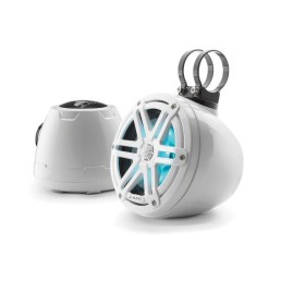 JL AUDIO M3-650VEX-Gw-S-Gw-i 6-1/2 in 60 W 4 Ohm Standard Marine Enclosed Coaxial Speaker System with RGB LED Lighting, Gloss White Enclosure and Sport Grille | 93402