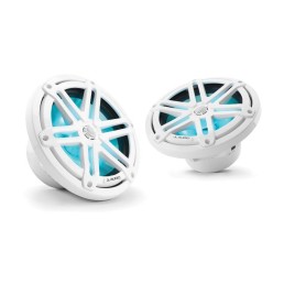 JL AUDIO M3-770X-S-Gw-i 7.7 in 70 W 4 Ohm 2-Way Marine Coaxial Speaker with RGB LED Lighting, Gloss White Sport Grille | 93523