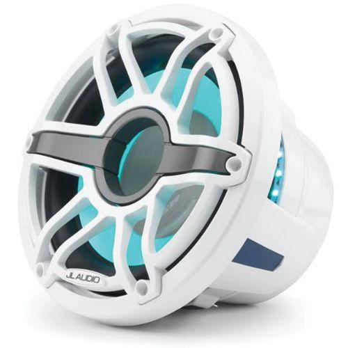 JL AUDIO M6-10IB-S-GwGw-i-4 10 in 250 W 4 Ohm Infinite Baffle Marine Subwoofer Driver with Transflective LED Lighting, Gloss White Trim Ring and Sport Grille | 93636