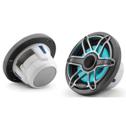 JL AUDIO M6-650X-S-GmTi-i 6-1/2 in 75 W 4 Ohm 2-Way Marine Coaxial Speaker with Transflective LED Lighting, Gunmetal Trim Ring and Titanium Sport Grille | 93715