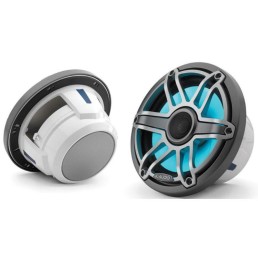JL AUDIO M6-770X-S-GmTi-i 7.7 in 100 W 4 Ohm 2-Way Marine Coaxial Speaker with Transflective LED Lighting, Gunmetal Trim Ring and Titanium Sport Grille | 93604