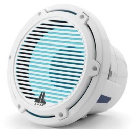 JL AUDIO M6-8IB-C-GwGw-i-4 8 in 200 W 4 Ohm Marine Subwoofer Driver with Transflective LED Lighting, Gloss White Trim Ring and Classic Grille | 93616