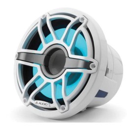 JL AUDIO M6-8IB-S-GwGw-i-4 8 in 200 W 4 Ohm Marine Subwoofer Driver with Transflective LED Lighting, Gloss White Trim Ring and Sport Grille | 93618