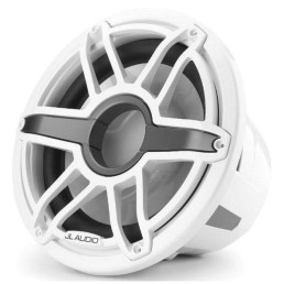 JL AUDIO M7-12IB-S-GwGw-4 12 in 600 W 4 Ohm Marine Subwoofer Driver, Gloss White Trim Ring and Sport Grille | 93671