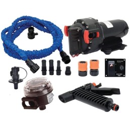 JOHNSON PUMPS 5.2WD KIT W/ BLUE COLLAPSIBLE HOSE (INCLUDES PANEL SWITCH & BULKHEAD FITTING) | 6260616PSBF