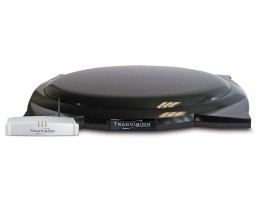 TracVision A9 with IP-enabled TV-Hub A+; Circular LNB with Stacked Dual-output for DIRECTV® and DISH® Network services; Roof-rack Mount version; Black Housing; FREE DIRECTV U.S. or DISH Network Receiv