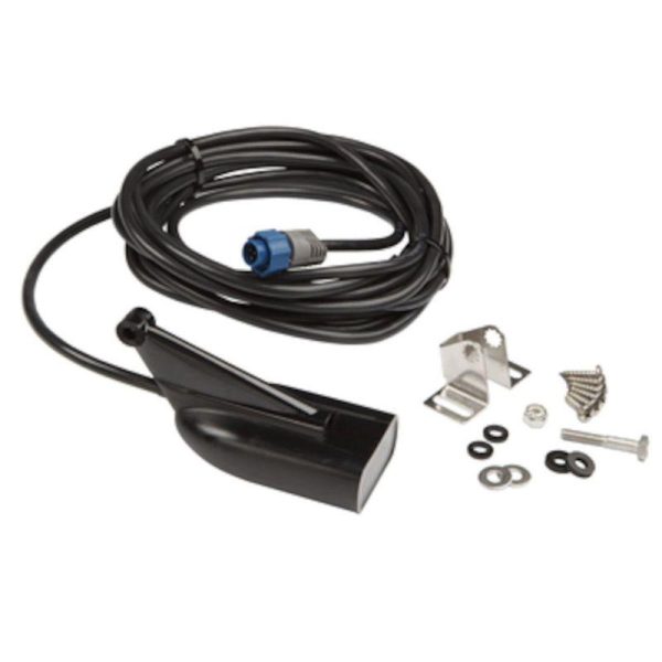LOWRANCE DownScan 600 W 83/200 kHz Plus 455/800 kHz Plastic 20 ft Cable 7-Pin Depth/Temperature Transom/Trolling Motor Mount HDI Skimmer Transducer|000-10976-001