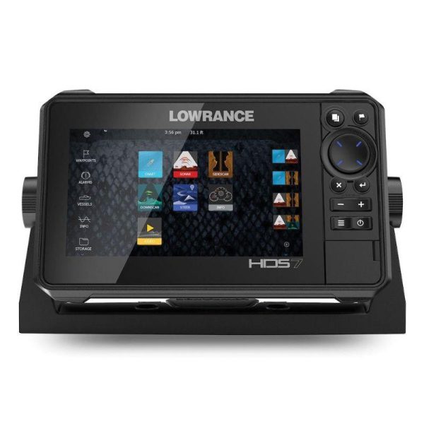 LOWRANCE HDS-7 LIVE 7 in LED Multi-Touchscreen C-MAP US Enhanced Basemap Fishfinder/Chartplotter without Transducer, Pure White|000-14415-001