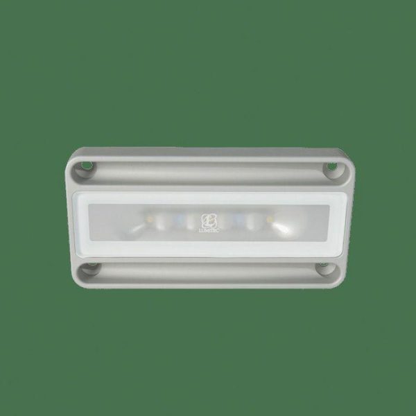 LUMITEC Nevis2 16 W 10 to 30 VDC 1000 Lumens Surface Mount Dimmable LED Utility Light, Brushed, White/Blue|101147