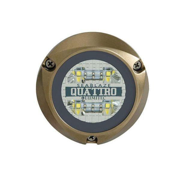 LUMITEC SeaBlaze Quattro 25 W 10 to 30 VDC 2000+ Lumens LED Underwater Light, Bronze, Dual Color White/Blue|101511