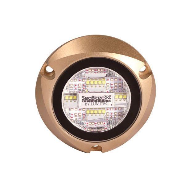 LUMITEC SeaBlazeX2 60 W 10 to 30 VDC 6000 Lumens LED Underwater Light, Bronze, Spectrum RGBW Full-Color|101515