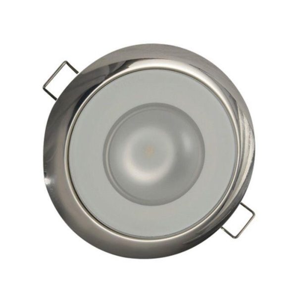 LUMITEC Mirage 9 W 10 to 30 VDC 226 Lumens Flush Mount Dimmable LED Down Light, Polished, Warm White|113119