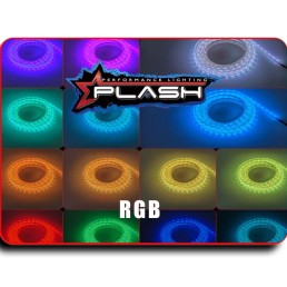 PLASHLIGHTS 12V RGB Color Changing Waterproof Flexible Light Strip - IP68 - 16' | FLS-RGB-68-16FT