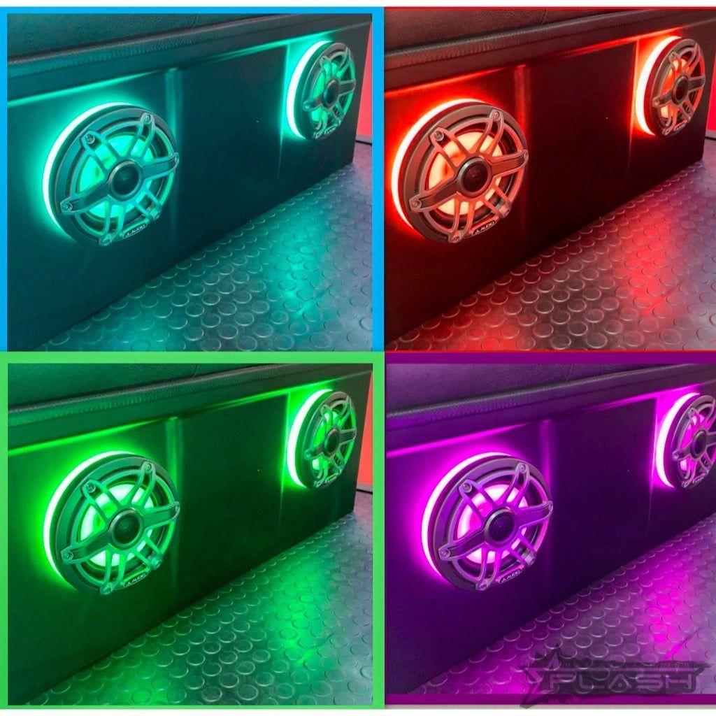 PLASHLIGHT RGB MULTICOLOR LED SPEAKER RINGS FOR JL AUDIO M6-650X SERIES SPEAKERS  – HIGH OUTPUT | SPKR-KIT-M6-650X