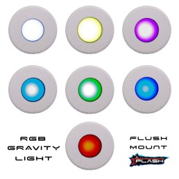 PLASHLIGHT GRAVITY SURFACE MOUNTED LED DECK LIGHT - WHITE HOUSING - RGB |UL-1014-FM-RGB-WHT