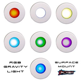 PLASHLIGHT GRAVITY SURFACE MOUNTED LED DECK LIGHT - WHITE HOUSING - RGB |UL-1014-SM-RGB-WHT