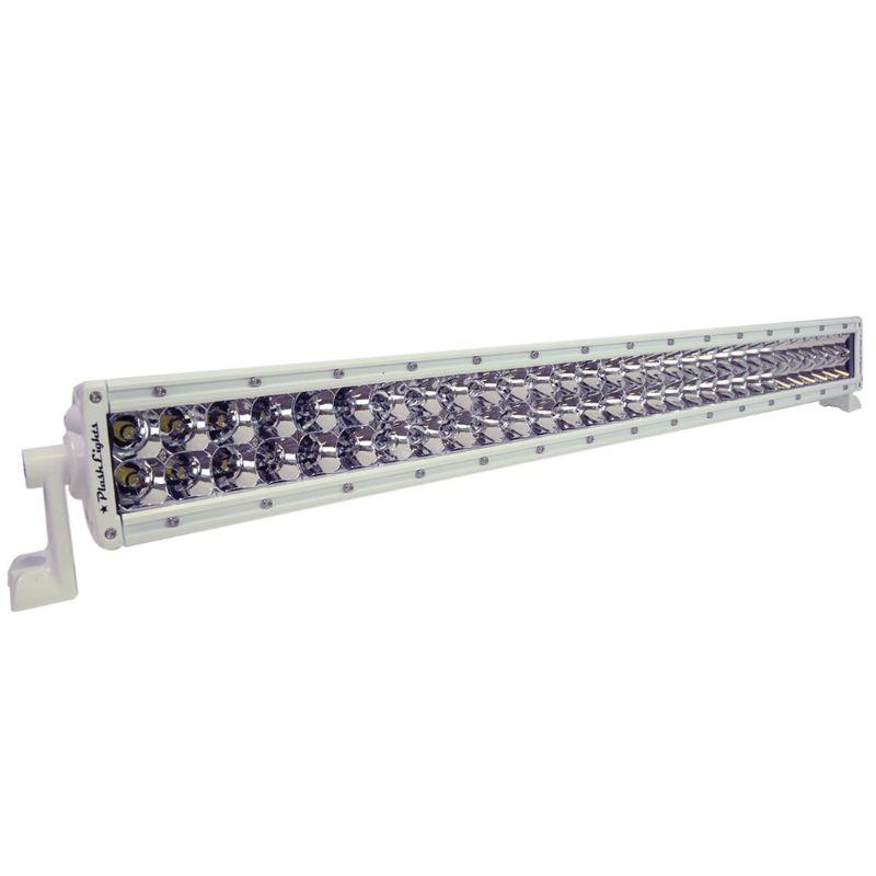 PLASHLIGHT XX Series 300 W 9 to 36 VDC 18900 Lumens Combination Beam 60-LED 30 in Curved Double Row Bar Light Bar, AkzoNobel Marine White Polyester Powder Coated Housing|XX-30-5W-R-WHT
