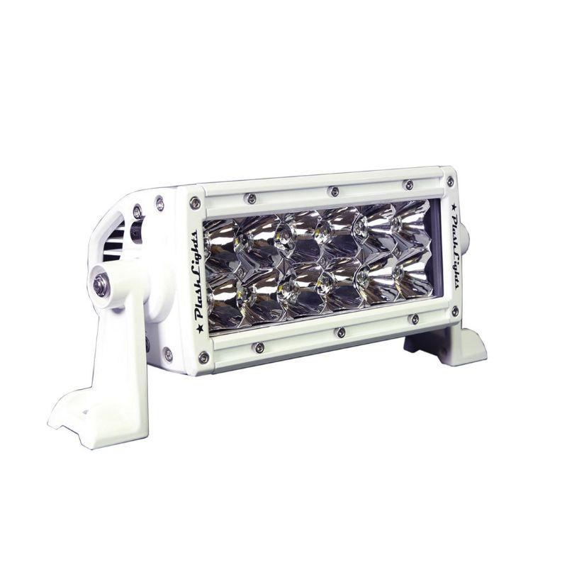 PLASHLIGHT XX Series 60 W 9 to 36 VDC 3660 Lumens Combination Beam 12-LED 6 in Double Row Light Bar, AkzoNobel Marine White Polyester Powder Coated Housing | XX-6-5W