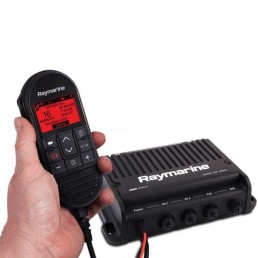 RAYMARINE Ray90 25 W LCD Modular Dual Station Fixed Mount VHF Black Box Radio|E70492