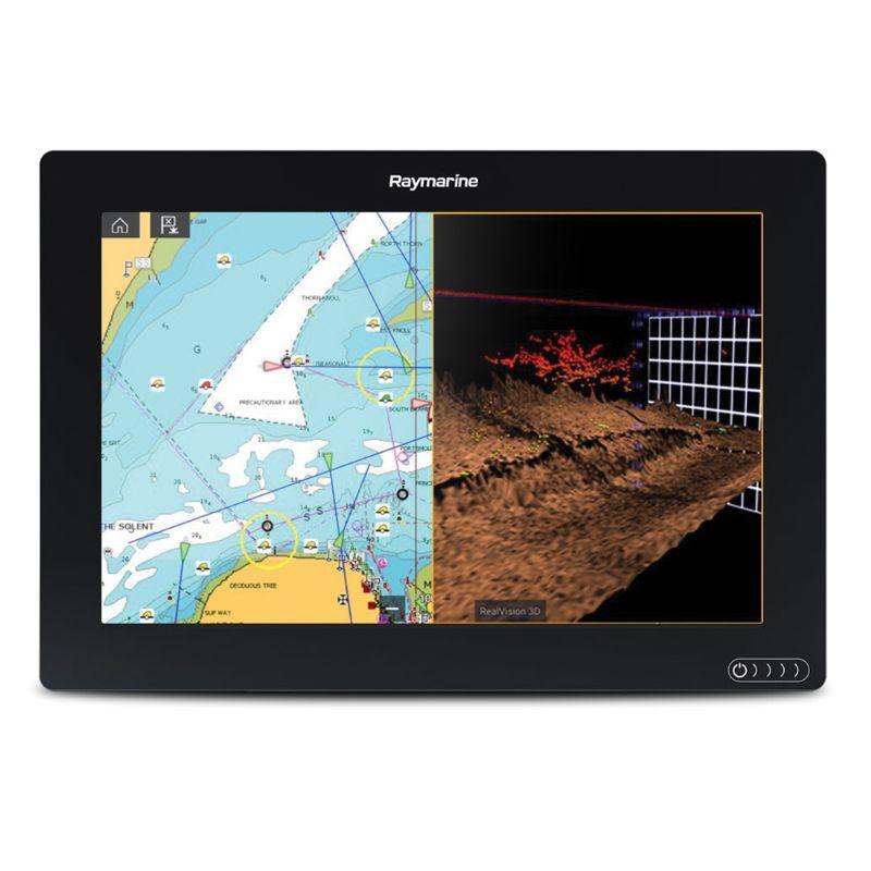 AXIOM+ 12 RV, Multi-function 12″ Display with integrated RealVision 3D,600W Sonar with RV-100 transducer with North America Navionics+ Chart | E70639-03-NAG