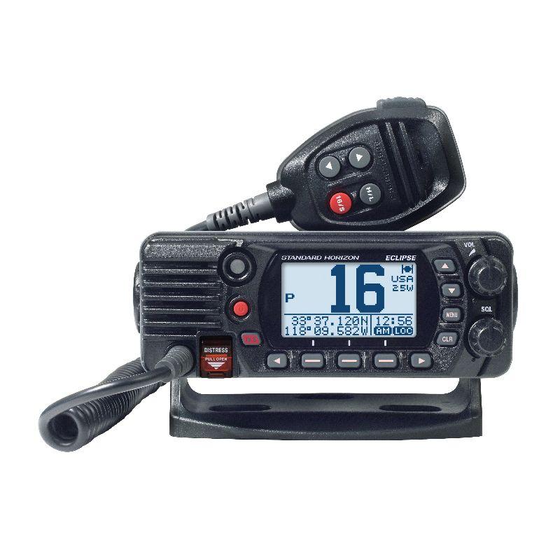 STANDARD HORIZON ECLIPSE BLACK 25W Fixed Mount VHF radio with Dot Matrix LCD/Microphone with Keys | GX1400B