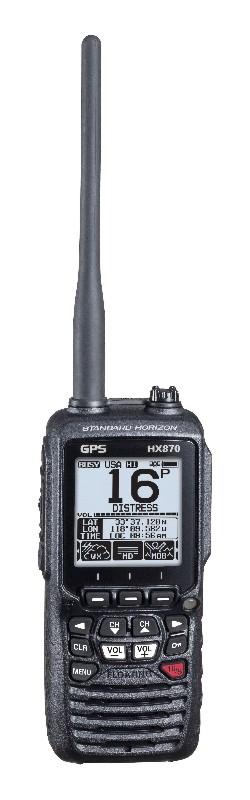 STANDARD HORIZON 6 W 2.3 in Full Dot-Matrix LCD Floating Handheld VHF with Internal GPS Receiver, Black|HX870