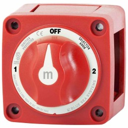 BLUE SEA m-Series (Mini) 3 Position Battery Switch , Red | 6008-BSS