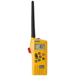 ACR 720S-00585 | SafeSea V100 GMDSS handheld VHF radio offers 21 simplex channels and is with a Lithium battery.