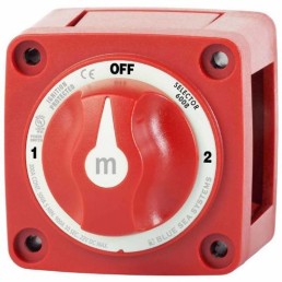 BLUE SEA m-Series (Mini) 3 Position Battery Switch , Red | 6008-BSS