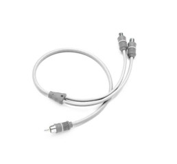 CLARION Twisted-Pair Marine Audio Y-Adaptor w/ Molded Connectors- 1 male plug/2 female jacks | 92799