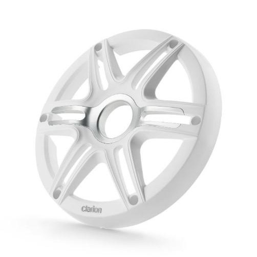 CLARION 10-inch Premium Subwoofer Grille, Sport Style, White, with metallic silver accents | 92624