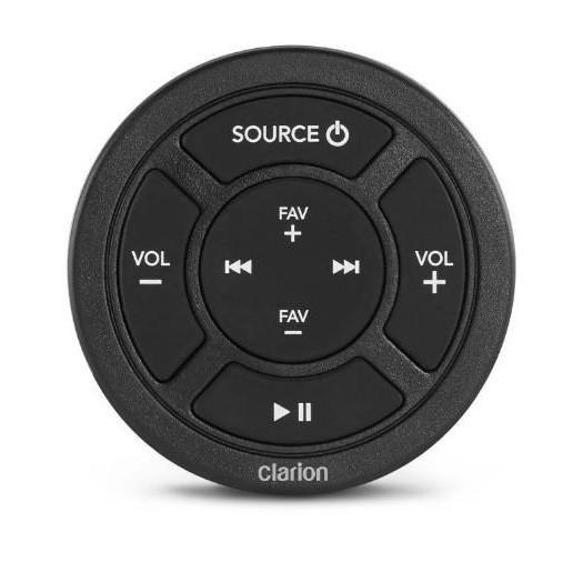 CLARION Round, Marine Wired Remote (IP67 rated) with Backlit Controls (no display) - Compatible with CMM-20, CMM-30 & CMM-30BB | 92807