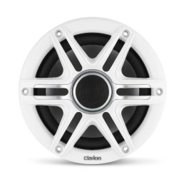 CLARION 6.5-inch Coaxial Marine Speakers, 50W RMS power handling, 1-inch (25 mm) silk dome tweeter *Includes White & Gray Metallic Sport Grilles | 92619