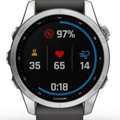 GARMIN fēnix 7S – Standard Edition, Silver with Graphite Band | 010-02539-00 *Special Order Item