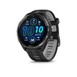 GARMIN Forerunner® 965, Carbon Gray DLC Titanium Bezel with Black Case and Black/Powder Gray Silicone Band | 010-02809-00