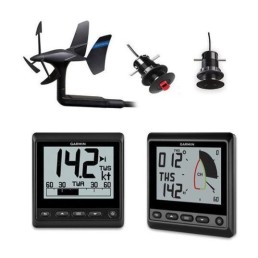 GARMIN GNX 4 in Monochrome LCD Display IPX6 and IPX7 Flat or Flush Mount Wireless Sail Pack with 43 mm Transducer, GNX Wind Instrument and GNX 20 Instrument | 010-01616-30