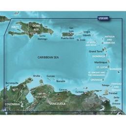 GARMIN VUS030R BlueChart G3 Vision MicroSD/SD Card Regular On the Water Premium Chart, Southeast Caribbean | 010-C0731-00