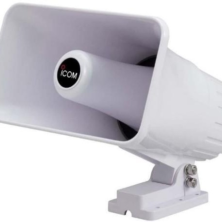 ICOM 40W hailer/speaker for fixed mounts; 4 ohm, extra UV protecting, all stainless steel hardware, heavy duty mounting bracket | SP37