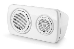 JL AUDIO M6-103EWS-Gw-C-3Gw-R M6 3-Way, Full-Range Enclosed Speaker Sys., Gloss White, White Tweeter, Right-Side | 90198