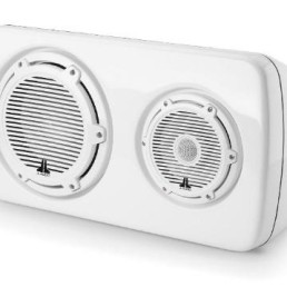 JL AUDIO M6-103EWS-Gw-C-3Gw-R M6 3-Way, Full-Range Enclosed Speaker Sys., Gloss White, White Tweeter, Right-Side | 90198